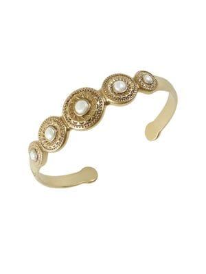 Lucky Brand Milagro Indigo Ranch Faux Pearl Cuff Bracelet