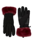 Surell Contrast Faux Fur Gloves