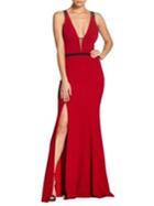 Dress The Population Summer Lana Belted Crepe Gown