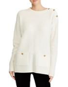 Lauren Ralph Lauren Buttoned Wool-cashmere Sweater