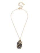 Robert Lee Morris Soho Goldplated And Caged Glass Stone Pendant Necklace