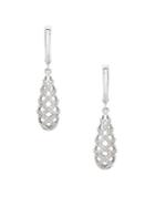 Lord & Taylor White Topaz And Sterling Silver Drop Earrings