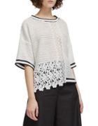 French Connection Vosporos Lace-mesh Mix Top