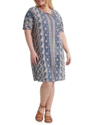 Lucky Brand Plus The Summer Printed T-shirt Dress