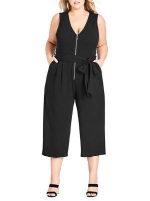 City Chic Plus Straight-leg Fit-&-flare Jumpsuit