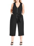 City Chic Plus Straight-leg Fit-&-flare Jumpsuit