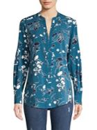 Jones New York Floral Split Neck Top