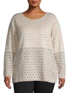 Calvin Klein Plus Long-sleeve Polka Dot Sweater