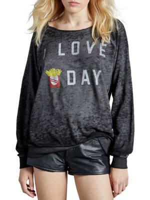 Recycled Karma I Love Fryday Burnout Fleece Pullover