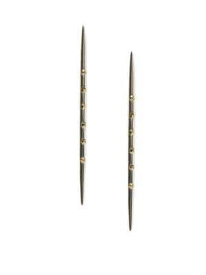 Sole Society Silvertone Long Bar Earrings