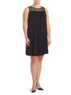 Vince Camuto Plus Sleeveless Embroidered Shift Dress