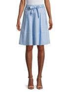 Imnyc Isaac Mizrahi Chambray Tie-waist Pleated Skirt