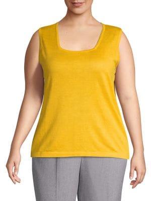 Nipon Boutique Plus Square Neck Linen Camisole