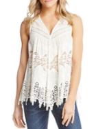 Karen Kane Embroidered Lace Cotton Top