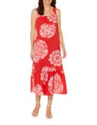 Rafaella Petites Ruffled And Printed Sleeveless Dress