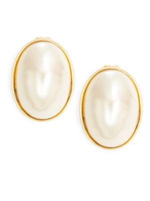 Kenneth Jay Lane Faux Pearl Clip-on Earrings