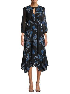 Gabby Skye Floral Chiffon Dress