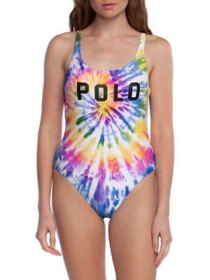 Polo Ralph Lauren Spiral Tie-dyed One-piece Swimsuit