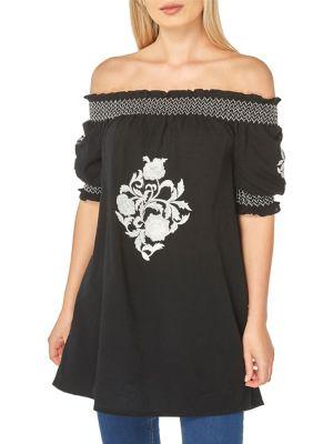 Dorothy Perkins Off-the-shoulder Eyelet Tunic