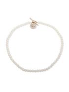 Ralph Lauren Faux Pearl Crystal Logo Necklace