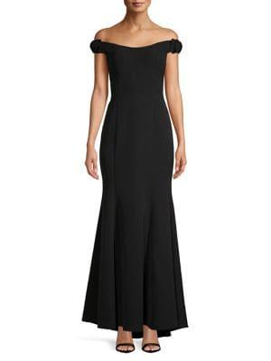 Vince Camuto Folded Off-shoulder Fit-&-flare Gown