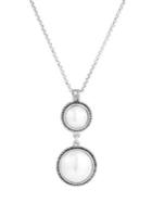 Lucky Brand May Chase Double Faux Pearl And Crystal Drop Pendant Necklace