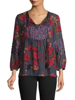 Daniel Rainn Floral Chiffon Top