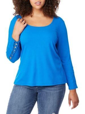 Rebel Wilson X Angels Plus Lace-up Long-sleeve Top