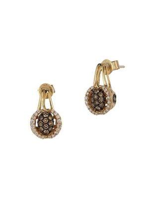 Le Vian Chocolatier 14k Honey Gold, Vanilla Diamond And Chocolate Diamond Drop Earrings