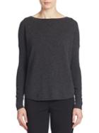 Lord & Taylor Curved Hem Cashmere Sweater