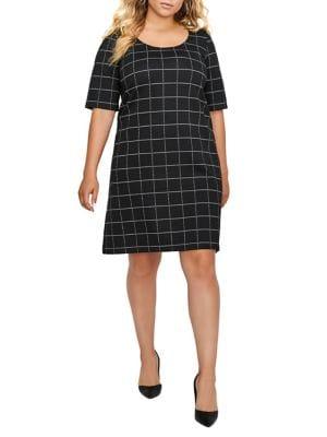 Addition Elle Michel Studio Plus Jacquard A-line Print Dress