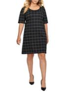 Addition Elle Michel Studio Plus Jacquard A-line Print Dress