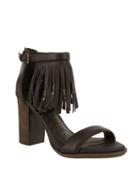 Mia Stacked Heel Leather Sandals