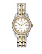 Citizen Ladies Eco Drive Two Tone Watch With Swarovski Crystals