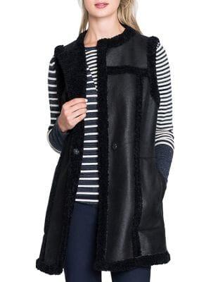 Nic+zoe Petites Petite Petite Drama Plush-trimmed Vest
