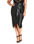 City Chic Plus Pleather Play Skirt