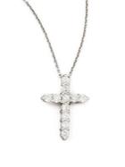 Roberto Coin 0.45 Tcw Diamond And 18k White Gold Cross Pendant Necklace