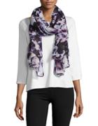 Lord & Taylor Abstract Floral Printed Scarf