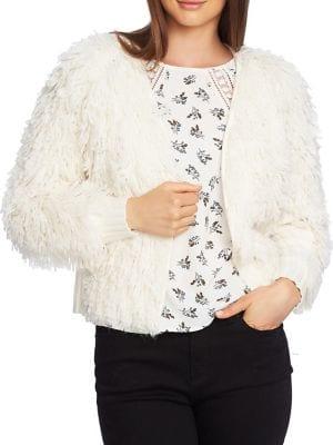1.state Plush Wool Blend Ribbed Cardigan