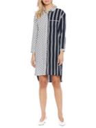 Walter Baker Nancy Striped And Polka Dot Shirtdress