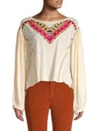 Free People Hand Me Embroidered Top