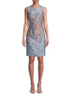 Badgley Mischka Platinum Sleeveless Floral Dress