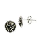 Lord & Taylor Sterling Silver And Marcasite Stud Earrings