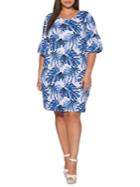 Rafaella Plus Tropical Leaf Shift Dress