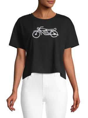 French Connection Graphic Cotton Cropped Top