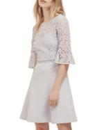 French Connection Whisper Ruth Lace Top A-line Dress