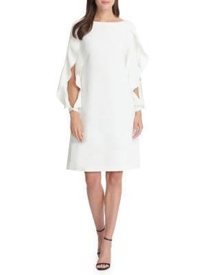 Vince Camuto Crepe Ruffle-sleeve Shift Dress