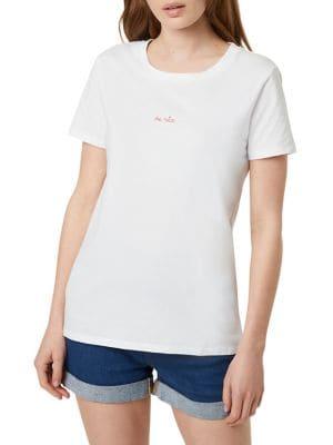 French Connection Be Nice Embroidered Tee