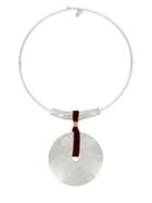 Robert Lee Morris Collection Hint Of Rose Disc Round Wire Necklace