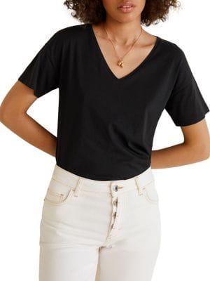 Mango Organic V-neck Cotton Tee